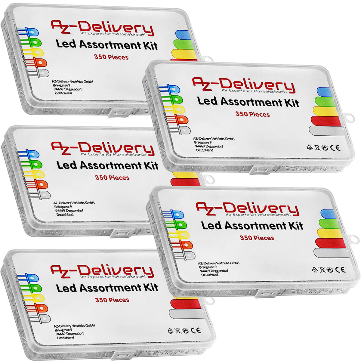 Led Kit Color Dimension LED light -emitting assortment kit, 350 pieces, 3mm & 5mm, 5 colors