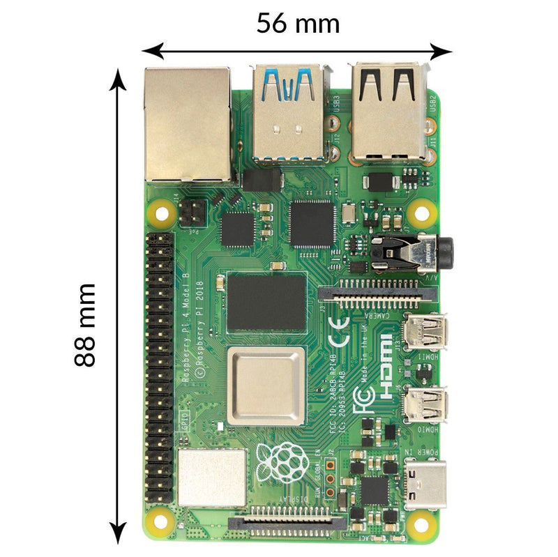 Raspberry Pi 4 B | 4GB RAM | Einplatinen-Computer | 4x1,8 GHz CPU | Wi
