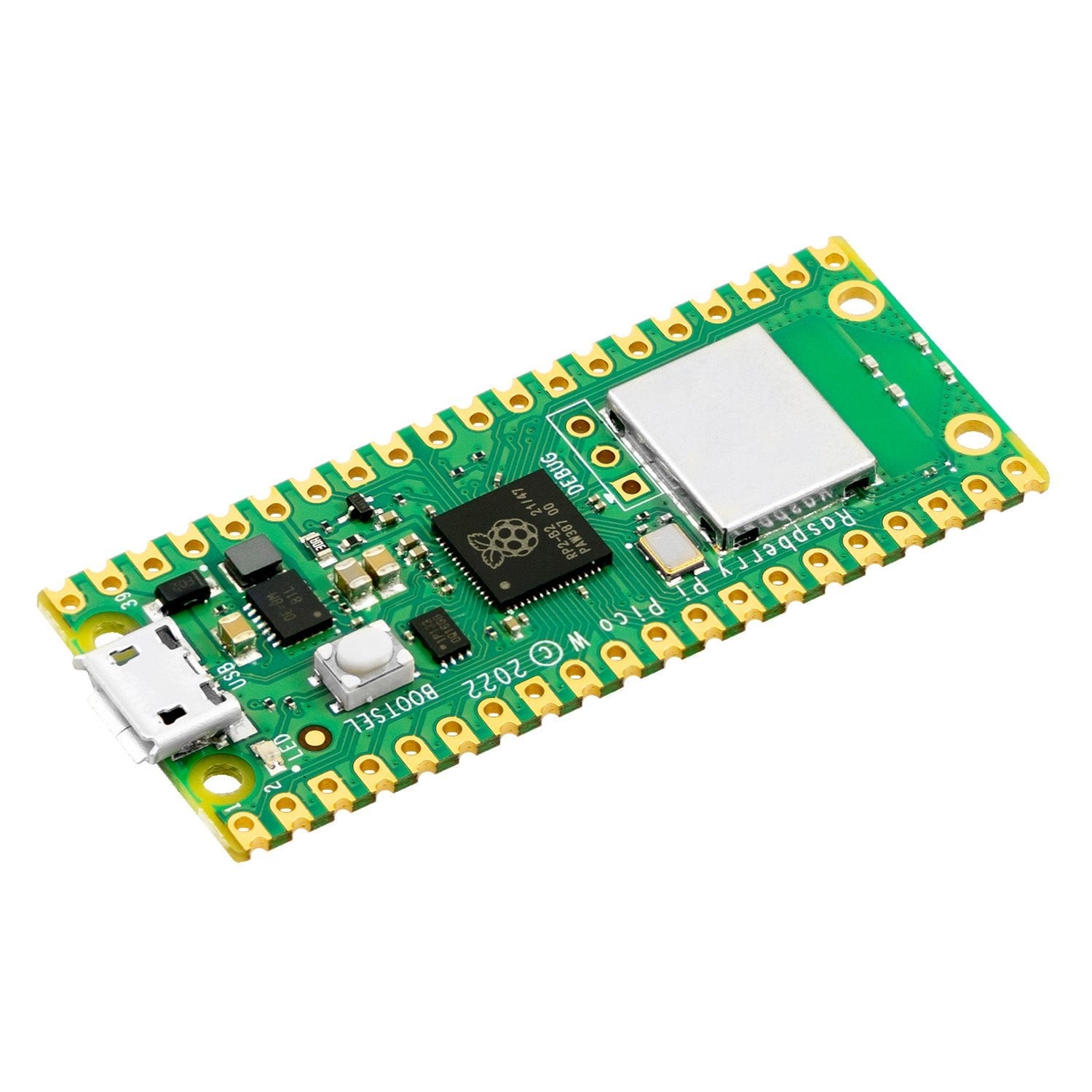 Raspberry Pi Pico W RP2040 Mikrocontroller-Board WiFi WLAN mit Stiftleisten - AZ-Delivery