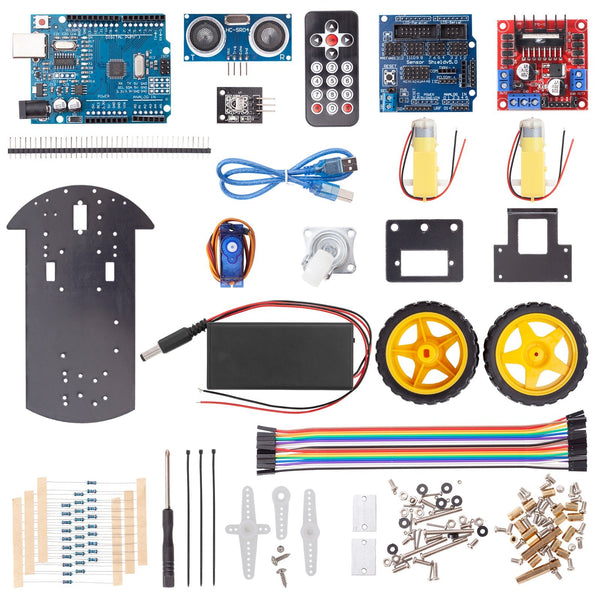 VBOTCOR 2WD Robot Smart Car Chassis Kit de arranque de doble placa con rueda universal compatible para Arduino UNO R3 DIY proyecto de programa ISP eléctrico VBOTCOR 2WD Robot Smart Car Chassis Kit de arranque de doble placa con rueda universal compatible para Arduino UNO R3 DIY proyecto de programa ISP eléctrico
